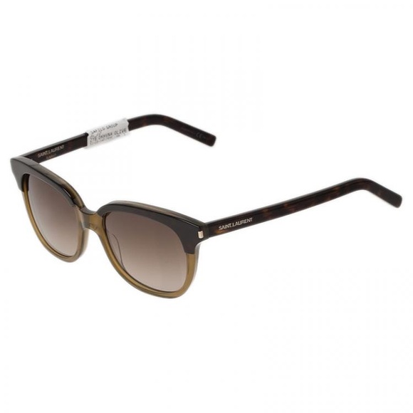 Saint Laurent Paris Brown Two Tone Cat Eye Sunglasses - Picture 1 of 7